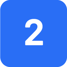 Zahl zwei auf blauem Hintergrund