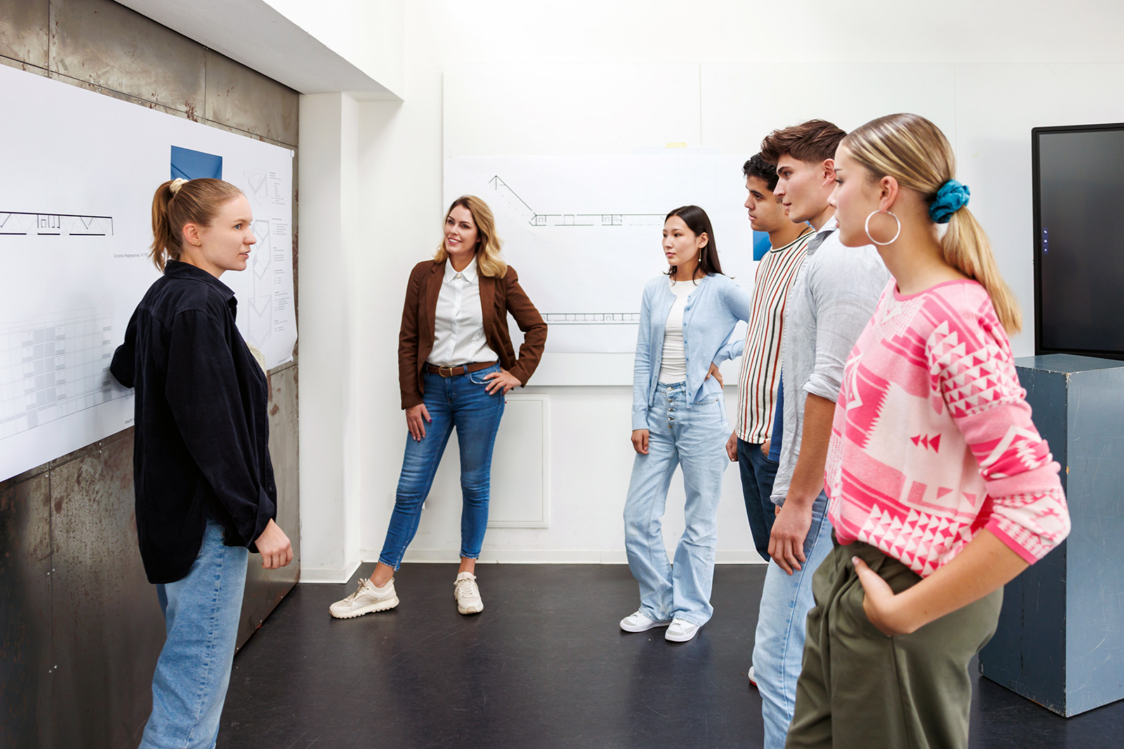 View of employees during a presentation.