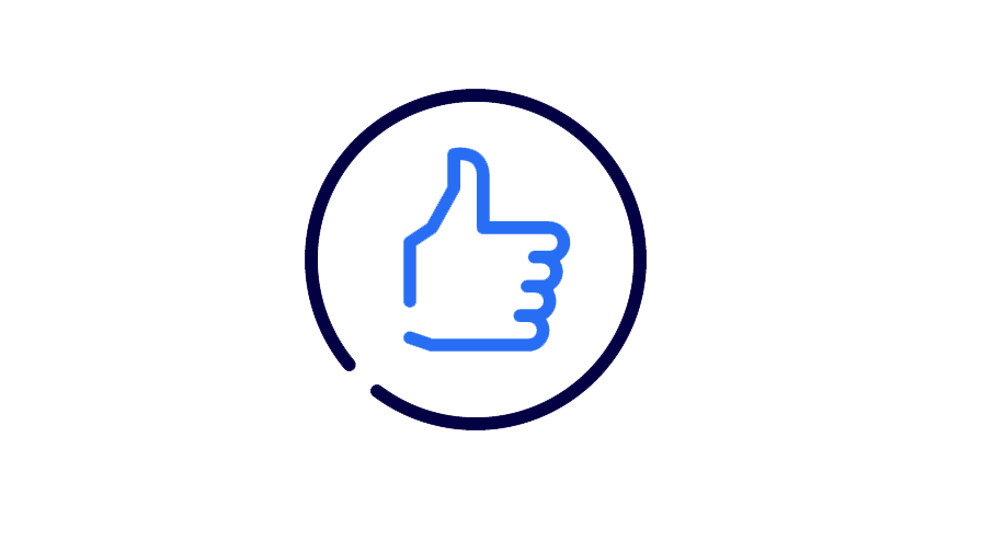 View of a graphic with a thumbs-up.