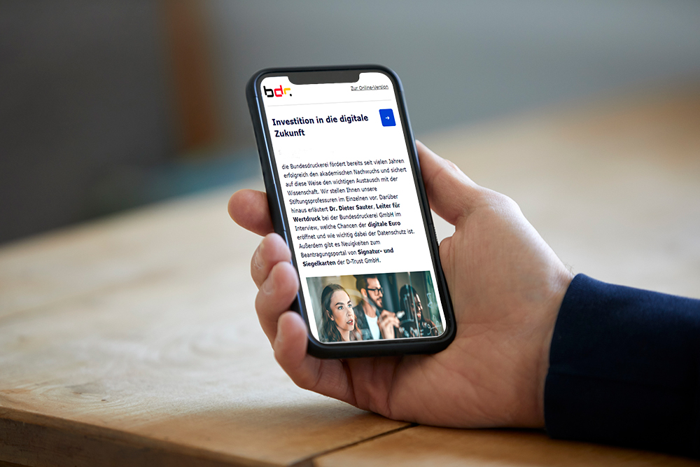 Smartphone Newsletter Bundesdruckerei Smartphone Newsletter Bundesdruckerei