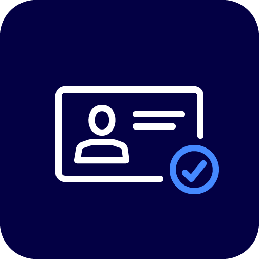 Piktogramm Ausweis mit Haken