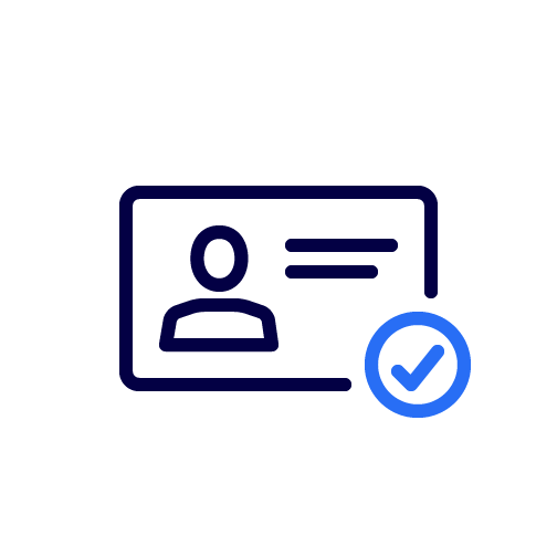 Id card with a check mark