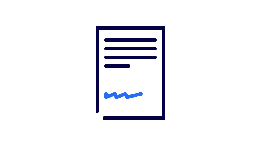 Pictogram of a signed document 