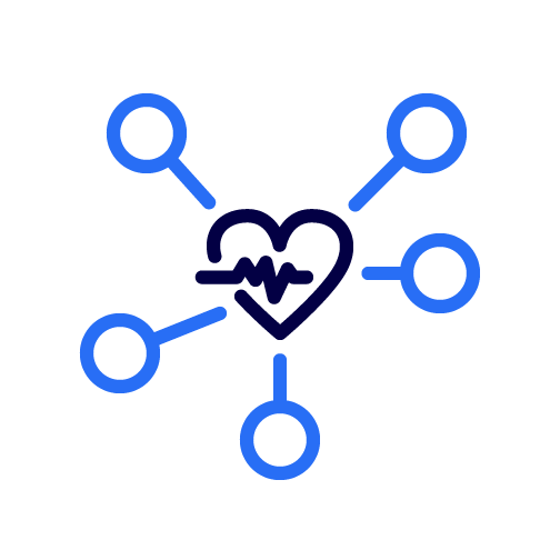 Pictogram of a networked heart