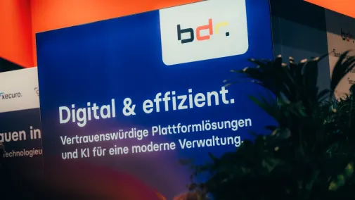 Ansicht des Messestands der Bundesdruckerei Gruppe auf der SCCON 2025