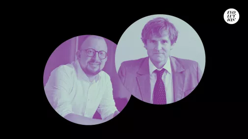 Florian Goebel, Transformationsexperte und Prof. Dr. Jürgen Schulz, Kommunikationswissenschaftler Florian Goebel, Transformationsexperte und Prof. Dr. Jürgen Schulz, Kommunikationswissenschaftler