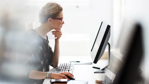 Workplace Woman working on computer in the office