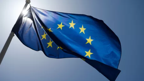 Europaflagge weht im Wind