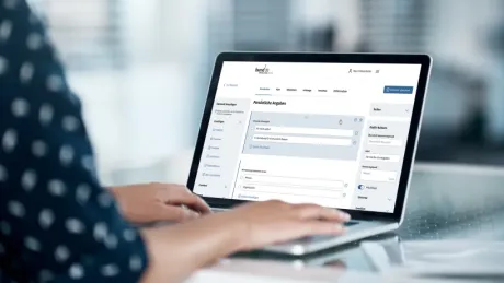 Person am Bildschirm mit Formular.iQ