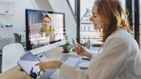 doctor and patient in video consultation