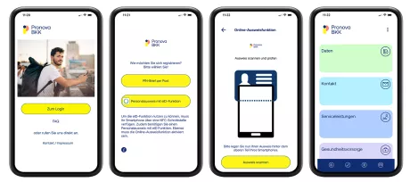 Ansicht Geschäftsstellen-App Pronova