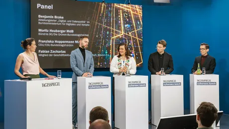 Die Experten des 28. cybersec.lunch diskutierten die Zukunft der digitalen Sicherheit: v.r.n.l. 