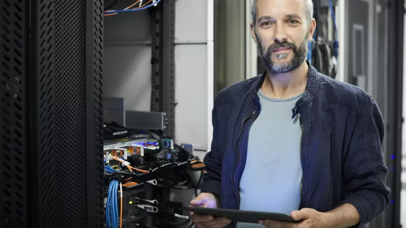 technician in server room