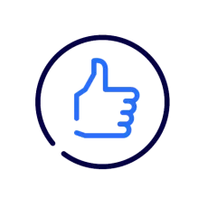 View of a graphic with a thumbs-up.