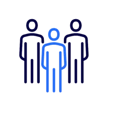 View of a graphic showing a manager and employees.