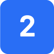 Zahl zwei auf blauem Hintergrund