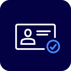 Pictogram: ID card with tick