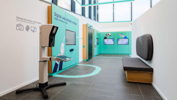 Das Bild zeigt den Showpavillon im Bereich digitale Verwaltung