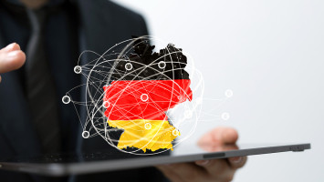 The picture shows a view of a digital map of Germany.