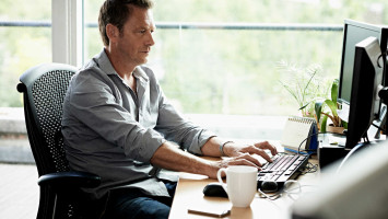 Man working on the computer