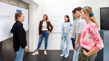 View of employees during a presentation.