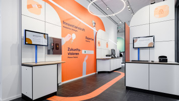 The picture shows the show pavilion projects in panorama.