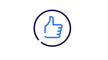 View of a graphic with a thumbs-up.