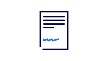 Pictogram of a signed document 