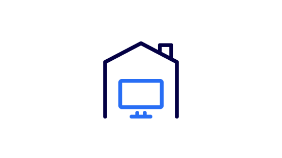 Graphic representation of working from home and remote working