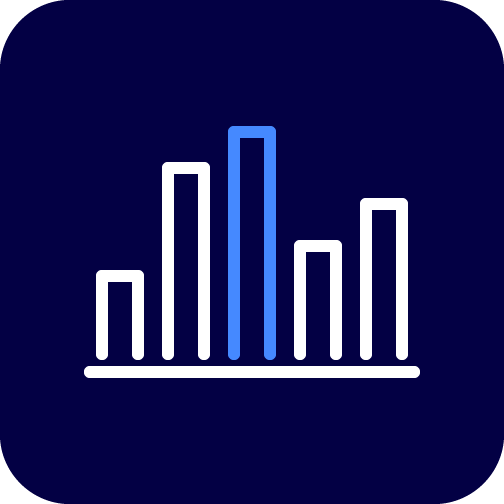 Piktogramm mit Daten in Form eines Balkendiagramms
