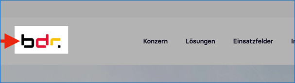 Eine Ansicht des Logos auf der Website im Headerbereich