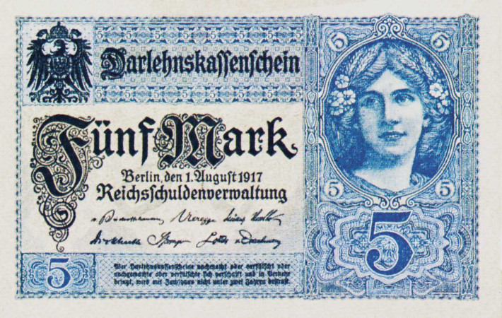 Historischer Geldschein 5 Mark